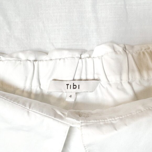Tibi Off-Shoulder White Cotton Poplin Button-Down Shirt – Size 4 - Picture 7 of 7
